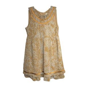 To The Max Babydoll Sleeveless Top Blouse Boho Brown Gold Womens 2